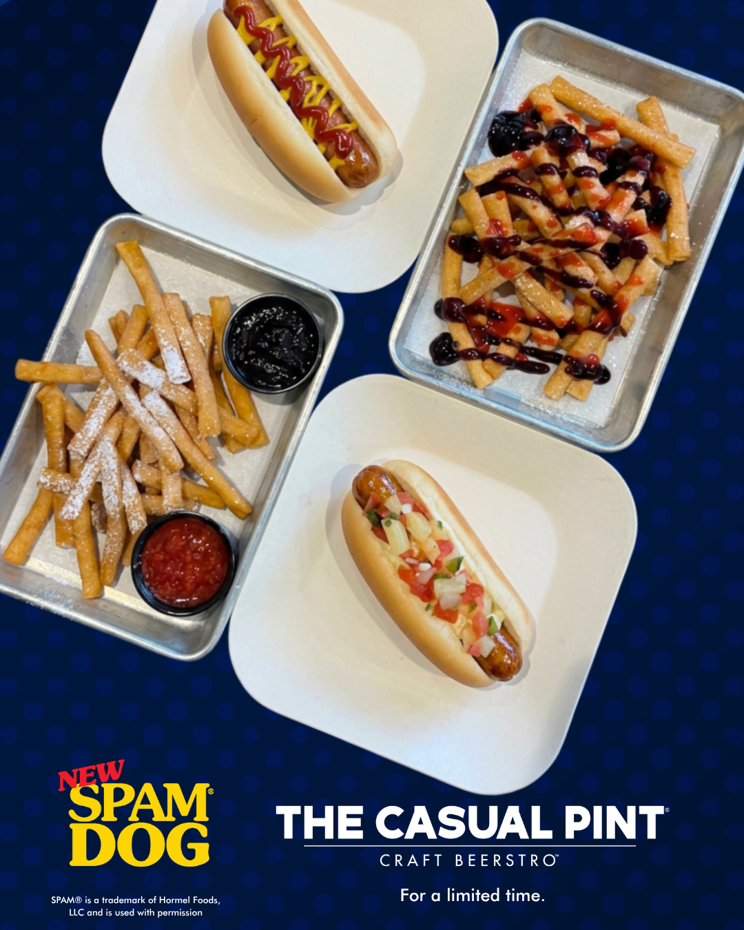 Celebrating 250 years at The Casual Pint, SPAM Dogs
