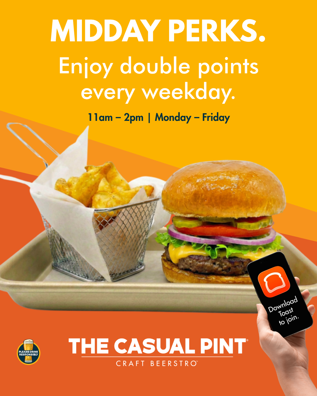 The Casual Pint, Double Points Lunch promotion